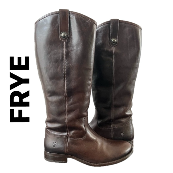 Frye Shoes - FRYE Melissa Button Riding Boots Round Toe Dark Brown with Box Size 8.5